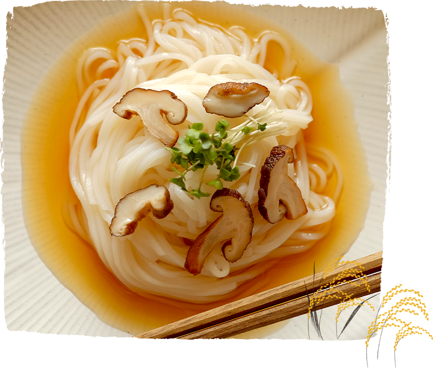 いつも食べるお米で作ったつるつる麺 米粉麺について